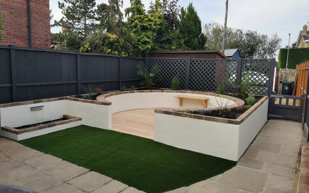 Landscaping of a small garden in Dyke, Lincolnshire