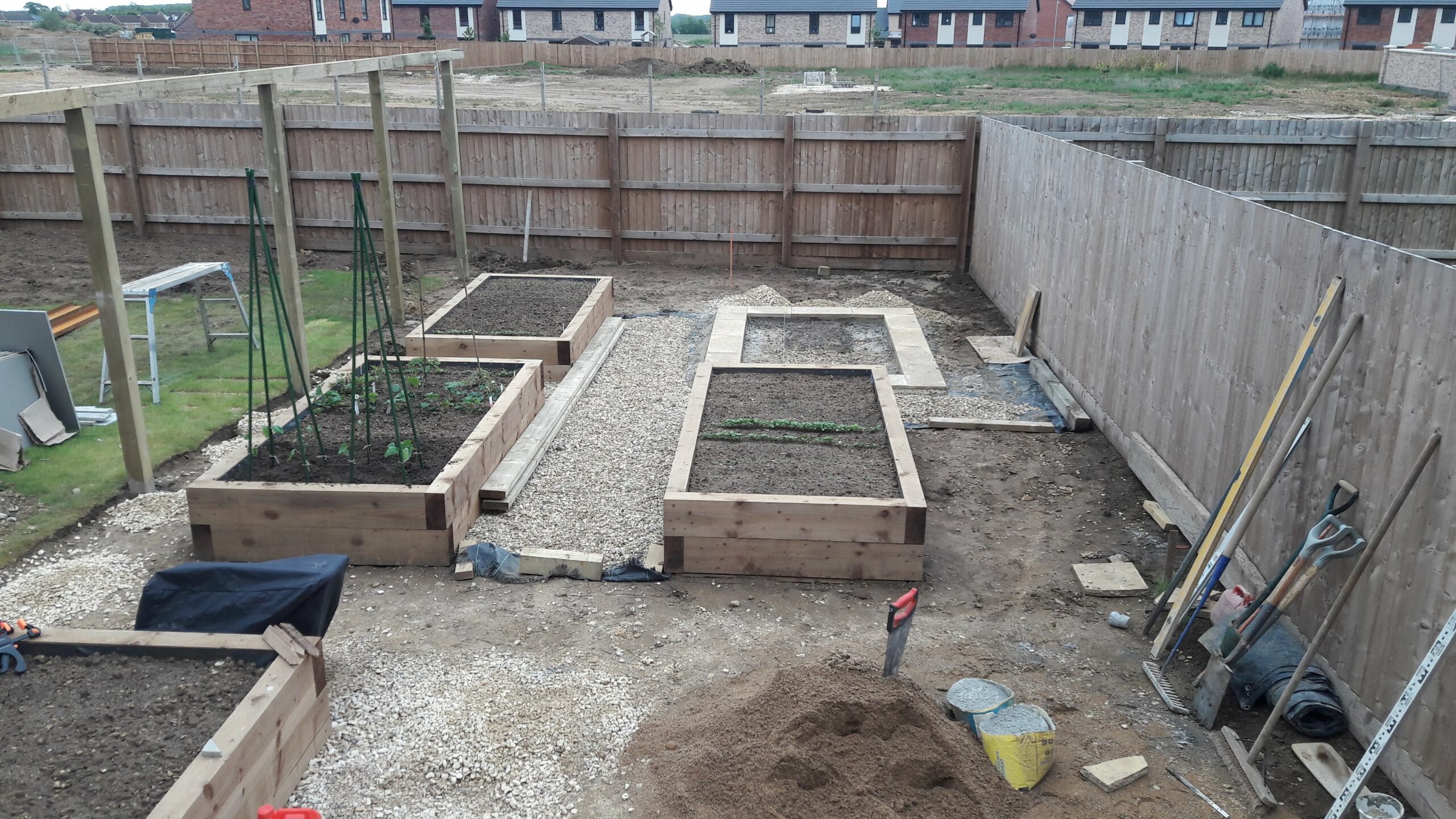 Work in progress in Sleaford new build garden