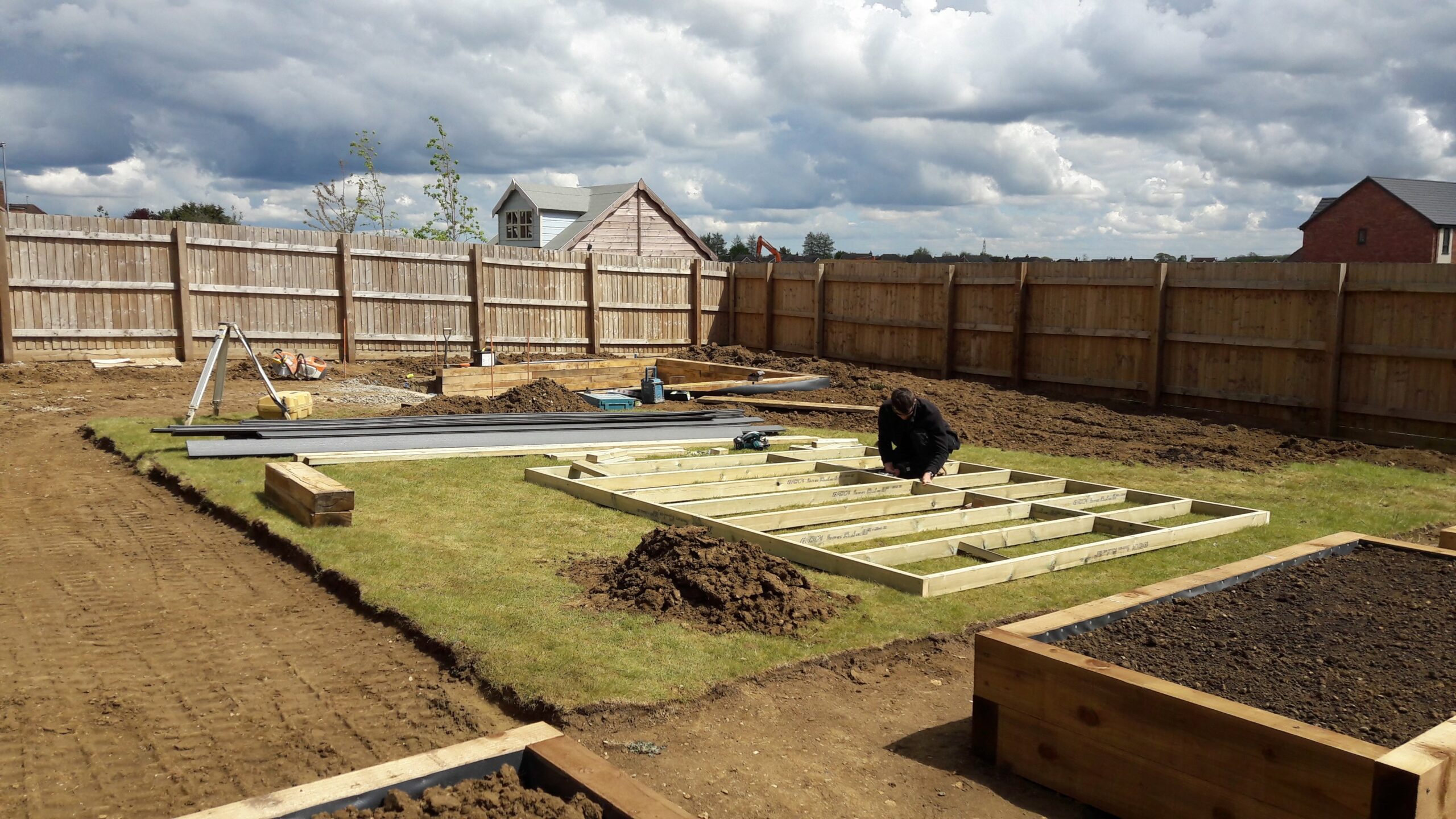 Sleaford new build garden in progress