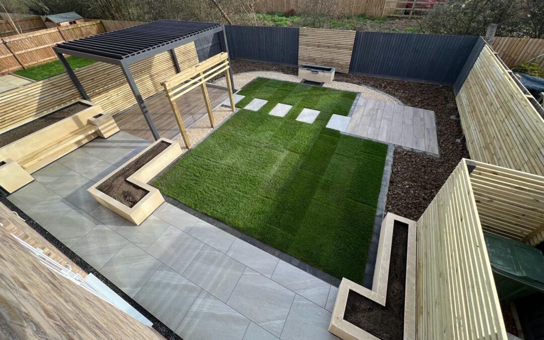 Contemporary garden in Bourne